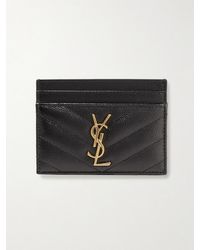 Saint Laurent - Monogramme Quilted Textured-Leather Cardholder - Lyst