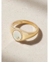 Yvonne Léon - 9-Karat, Mother-Of-Pearl And Diamond Signet Ring - Lyst