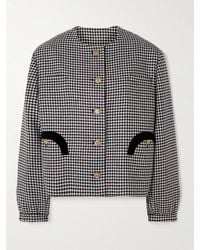 Blazé Milano - Gliss Jacke Aus Wolle Mit Hahnentrittmuster Und Samtbesätzen - Lyst