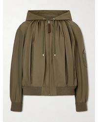 Loewe - Hooded Leather-Trimmed Cotton-Blend Jacket - Lyst