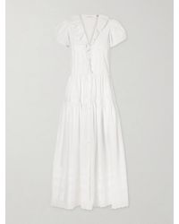 Doen - Eliette Ruffled Brodeire Anglaise-Trimmed Organic Cotton Midi Dress - Lyst