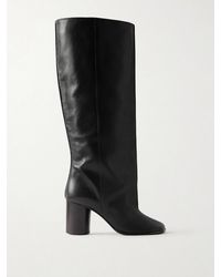 Lemaire - Crease Leather Knee Boots - Lyst