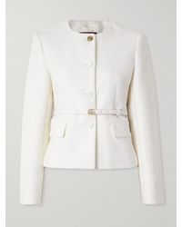 Gucci - Jacke Aus Bouclé Aus Einer Baumwollmischung Mit Gürtel - Lyst