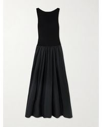 St. Agni - Open-Back Jersey And Cotton-Poplin Maxi Dress - Lyst