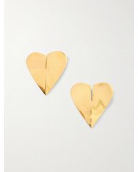 Alaïa - Torn Heart Goldfarbene Oversized-Ohrringe - Lyst