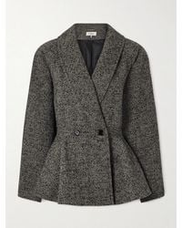 Chloé - Doppelreihiger Blazer Aus Einer Wollmischung Mit Fischgratmuster - Lyst