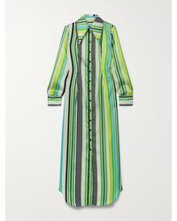 Christopher John Rogers - Striped Satin Shirt Dress - Lyst