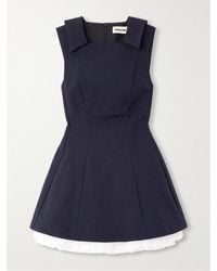 ShuShu/Tong - Organza-Trimmed Wool And Silk-Blend Mini Dress - Lyst