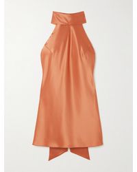 Galvan London - Sienna Halterneck Satin Mini Dress - Lyst