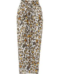 Marios Schwab Psili Leopard-print Cotton-voile Pareo - Multicolour