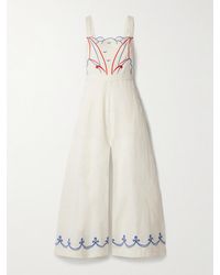 Bode - Jumpsuit Aus Einer Baumwoll-Leinenmischung Mit Stickereien - Lyst
