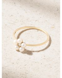 Mizuki - 14-Karat, Pearl And Diamond Ring - Lyst