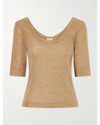 Brunello Cucinelli - Metallic Wool-Blend Knitted T-Shirt - Lyst