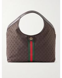 Gucci - Giglio Leather-Trimmed Canvas-Jacquard Tote - Lyst