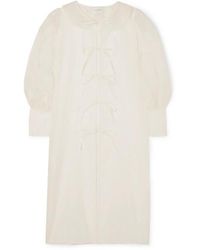 MaisonCléo Emilia Tie-detailed Silk-organza Jacket - White