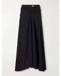 Isabel Marant - Laren Gathered Silk-Crepe Midi Skirt - Lyst