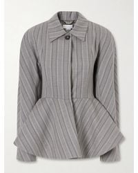 Stella McCartney - Striped Flared Wool Blazer - Lyst