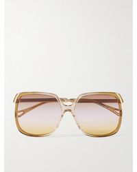 Chloé - Aly Square-Frame Acetate And-Tone Sunglasses - Lyst