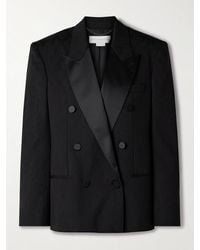 Stella McCartney - Blazer Oversize À Double Boutonnage En Laine À Finitions En Satin - Lyst
