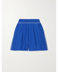 Escvdo - Net Sustain Amalia Shorts Aus Einer Baumwoll-Leinenmischung Mit Stickereien - Lyst