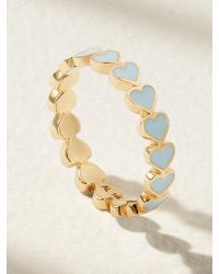 Alison Lou - Heart Stack 14-Karat And Enamel Ring - Lyst
