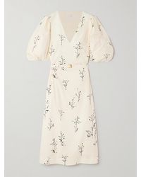 Altuzarra - Robe Midi En Popeline De Coton Imprimée À Ceinture Corrie - Lyst