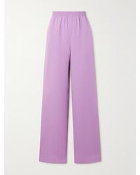 Valentino Garavani - Silk-Cady Wide-Leg Pants - Lyst