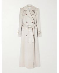 Giuliva Heritage - Camilla Double-Breasted Belted Herringbone Wool And Silk-Blend Trench Coat - Lyst