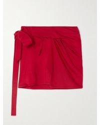Isabel Marant - Berenice Asymmetric Draped Cotton-Jersey Mini Wrap Skirt - Lyst