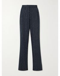 Coperni - Hose Mit Geradem Bein Aus Crêpe Aus Einer Wollmischung Mit Nadelstreifen Und Kristallen - Lyst