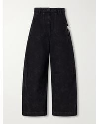 Simone Rocha - Embellished Floral-Print Mid-Rise Wide-Leg Jeans - Lyst