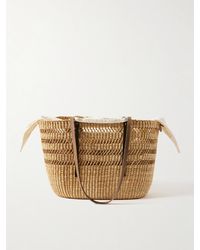 Muuñ - Bicro M Leather-Trimmed Woven Straw Tote - Lyst