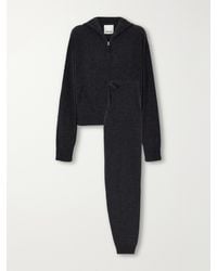 Allude - Wool And Cashmere-Blend Hooded Zip-Up Cardigan And Tapered Pants Set - Lyst