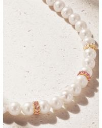 Sydney Evan - 14-Karat, Sapphire And Pearl Necklace - Lyst