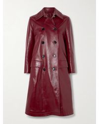Gucci - Double-Breasted Glossed-Leather Trench Coat - Lyst