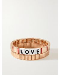 Roxanne Assoulin - Golden Love Set Aus Zwei Goldfarbenen Armbändern Mit Details Aus Emaille - Lyst