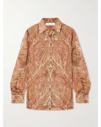 Zimmermann - Chemise En Satin De Soie À Imprimé Cachemire Hypnotic - Lyst