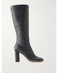 Bottega Veneta - Cherry 90 Intrecciato Leather Knee Boots - Lyst