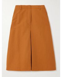 Dries Van Noten - Pleated Wool-Blend Twill Midi Skirt - Lyst