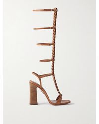 Aquazzura - Destiny Gladiator 105 Sandalen Aus Leder Mit Flechtdetail - Lyst