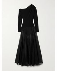 Esse Studios - Aire Twist Asymmetric Cutout Stretch-Knit And Silk-Organza Maxi Dress - Lyst