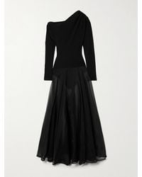 Esse Studios - Aire Twist Asymmetric Cutout Stretch-Knit And Silk-Organza Maxi Dress - Lyst