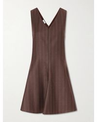 Brunello Cucinelli - Striped Wool Woven Mini Dress - Lyst