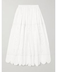 Vita Kin - Emma Midirock Aus Leinen Mit Lochstickerei, Falten Und Wellenkante - Lyst