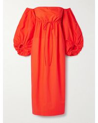Rosie Assoulin - Off-The-Shoulder Cotton-Poplin Midi Dress - Lyst