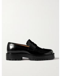 Maison Margiela - Tabi Split-Toe Glossed-Leather Loafers - Lyst