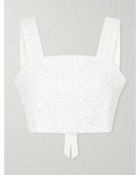 D'Estree - Lena Broderie Anglaise Cotton Top - Lyst