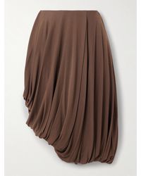 Loewe - Asymmetrischer Midirock Aus Jersey Mit Falten - Lyst