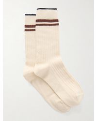 Brunello Cucinelli - Striped Ribbed Cashmere Socks - Lyst