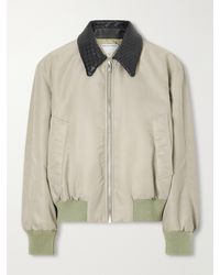 Bottega Veneta - Intrecciato Leather-Trimmed Satin Blouson Jacket - Lyst